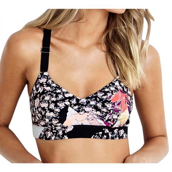 NEW SEAFOLLY active bralette top in sea ocean rose - Picture 1 of 3